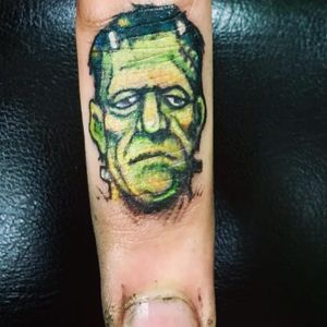 Jack Davis Frankenstein finger tattoos by Allan Graves #AllanGraves #haunted #horror #frankenstein #monster