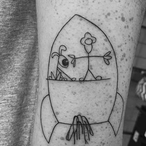 Stick figure Wallace and Gromit by Koryn Lee (via IG -- koryn_leigh) #korynlee #wallaceandgromt #wallaceandgromittattoo