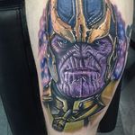 Thanos Tattoo by Alex Rattray #Thanos #thanostattoos #thanostattoo #marveltattoo #supervillaintattoo #supervillains #comictattoos #AlexRattray