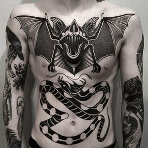 Bat Tattoo by Cuba Tattoo #bat #battattoo #blackwork #blackworktattoo #blackworktattoos #blackink #blackinktattoo #blacktattoos #blackworker #CubaTattoo