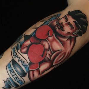 Traditional style boxer and banner by Travis Costello. #traditional #TravisCostello #banner #boxer