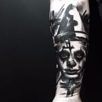 Clown tattoo by Beppe Lazzari #BeppeLazzari #trashstyle #graphic #trashpolka #clown