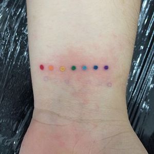 Rainbow tattoo by Juliana Pereira. #rainbow #lgbt #love #positivity #dots