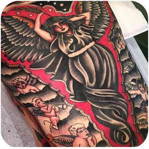 In progress by @jay_blkmgc #tattoodo #traditional #angel #angels #heaven #wings #jay_blkmgc