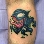 Venom chibi tattoo by Mark Ford. #newschool #chibi #MarkFord #venom #marvel #comics