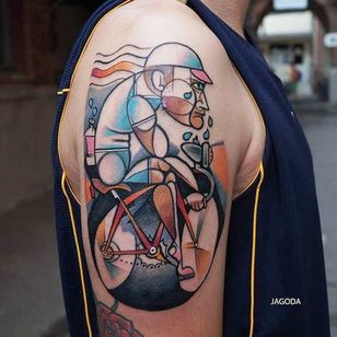 Bike tattoo by Jagoda. #bike #fixie #biker #cyclist #biking #sport #semiabstract