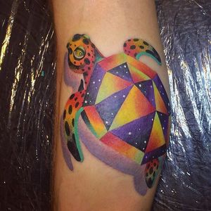Turtle Tattoo by Ilona Kochetkova #AbstractTattoo #GraphicTattoos #ModernTattoos #ColorfulTattoos #BirghtTattoos #Minsk #ModernTattooArtists #IlonaKochetkova