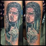 Jon Snow and Ghost Tattoo by Josh Bodwell @Joshbodwell #Joshbodwell #jonsnowtattoo #gameofthronestattoo #winteriscoming