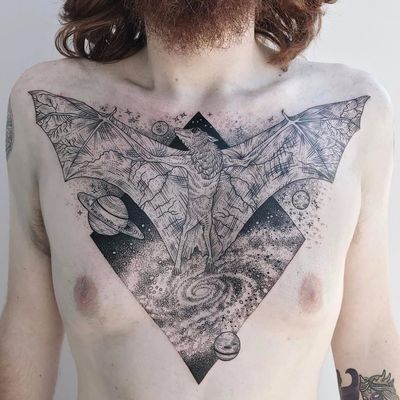 bat tattoo shoulder
