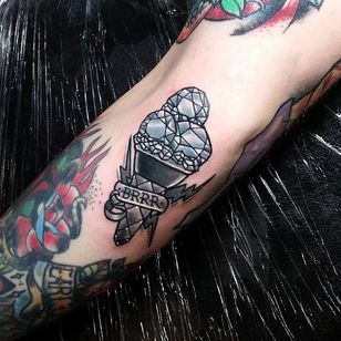 Gucci Mane tattoo by Carla Evelyn. #CarlaEvelyn #girly #pastel #sparkly #cute #guccimane