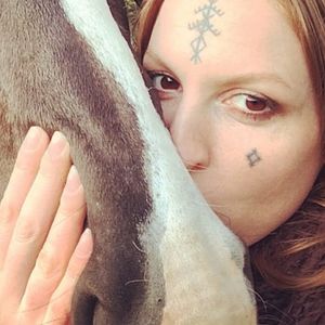 Cezilia Hjelt with one of her horses (IG—cezilia_gbgclassictattooing). #artshare #CeziliaHjelt #Dantean #fineart #hell #Satanism