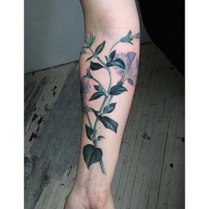 Flower tattoo by Amanda Wachob #AmandaWachob #flowertattoo #flower #botanical