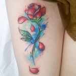 Beauty and the Beast rose tattoo by Josie Sexton #JosieSexton #rose #disney #beautyandthebeast #watercolour #sketch (Photo: IG-josiesexton)