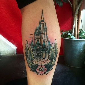 Disneyland tattoo by Just Jen. #disney #disneyland #castle #waltdisney