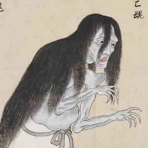 An ancient painting of a Yurei — a Japanese vengeful spirit.  #fineart #Japanese #painting #traditional #yurei
