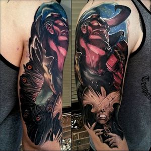 Hellboy Tattoo by Christopher Bettley #Hellboy #Portrait #PortraitTattoos #ColorPortraits #PortraitRealism #ChristopherBettley