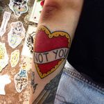 You're not "the one". Tattoo by James Ghrey. #traditional #newtraditional #JamesGhrey #heart #banner #love