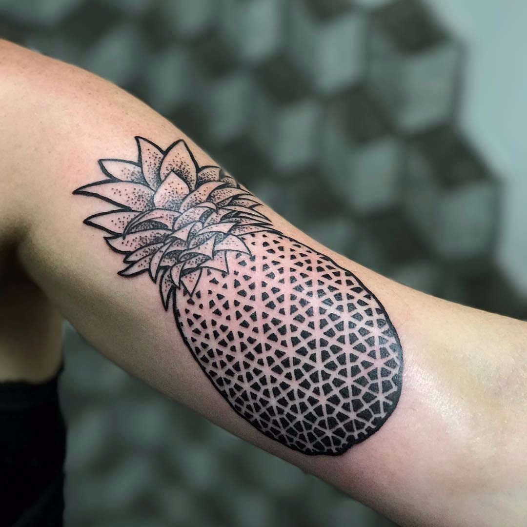 Geometric Pineapple Tattoo Idea  BlackInk