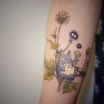 Totoro tattoo by Tattooist G. NO. #TattooistGNO #GNO #GNOtattoo #fineline #pastel #watercolor #myneighbortotoro #totoro