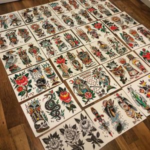 Traditional tattoo flash by Sam Ricketts, photo from Sam's Instagram. #flash #flashsheet #traditional #oldschool #art #painting #drawing