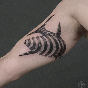 Shark by Sven Rayen (via IG-svenrayen) #shark #geometric #linework #3D #animal #blackandgrey #illustrative #SvenRayen
