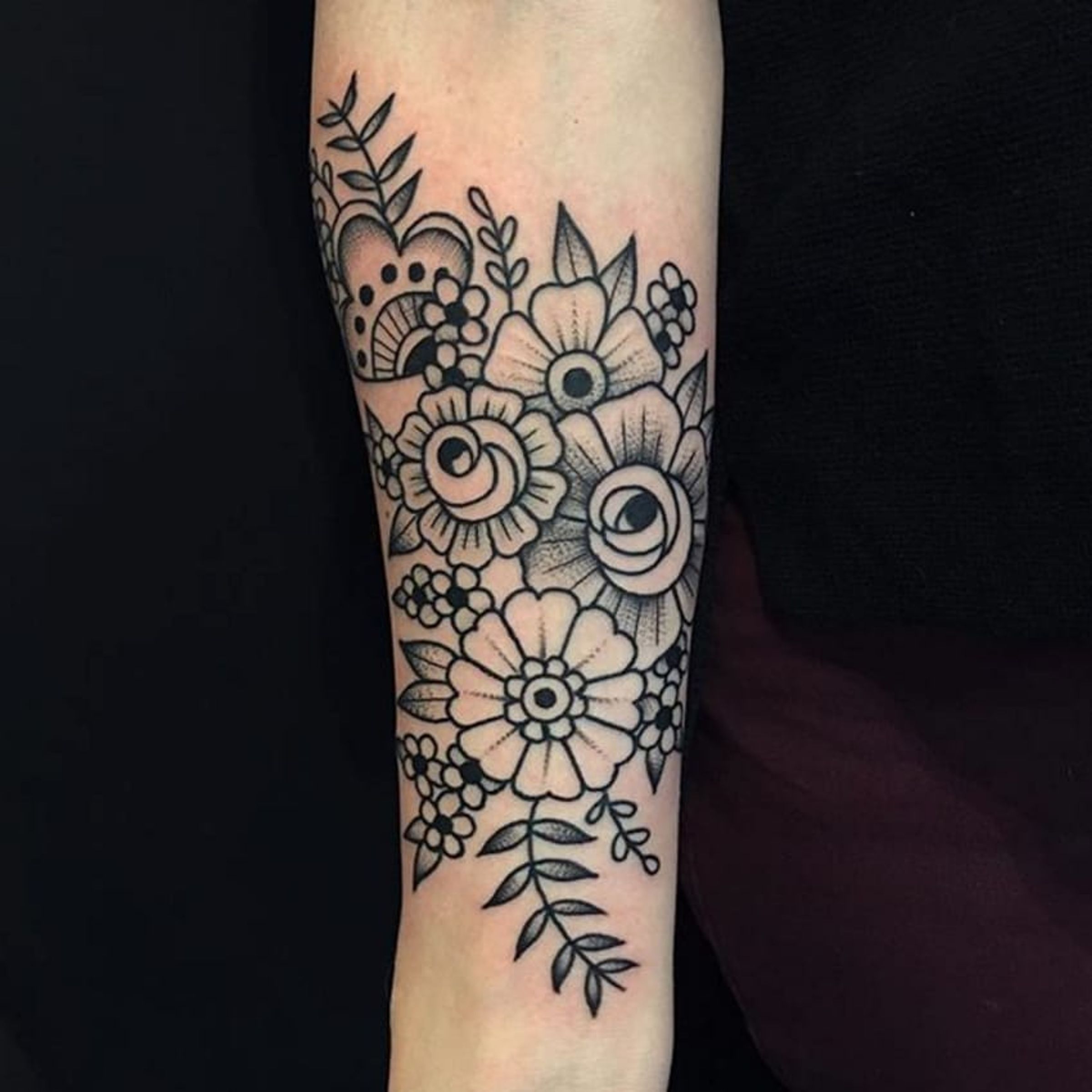 Tattoo uploaded by katievidan • Blackwork flowers via