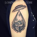 The Truth Is Out There by Tron (via IG-losingshape) #tron #EastRiverTattoo #traditional #dotwork #xfiles