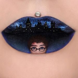 Harry Potter lip art by Jazmina Danie. #JazminaDaniel #makeupartist #lipart #makeupart #hp #harrypotter