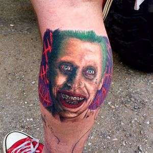 Joker Tattoo by Drew Shurtleff #JaredLeto #Joker #JokerTattoos #SuicideSquad #Portrait #DrewShurtleff