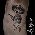 Mexican skeleton tattoo by La Buse #LaBuse #illustrative #calaca #skeleton #dayofthedead