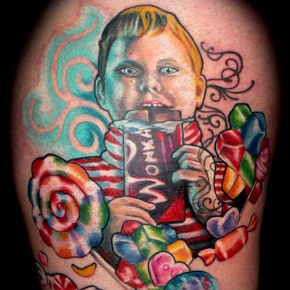 Tattoo uploaded by Sarah Calavera Augustus Gloop from the Tim