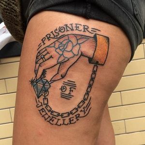 Prisoner Of Love Tattoo by Rafael Mazuchi #prisoneroflove #prisoner #traditional #RafaelMazuchi