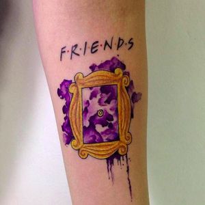 Just in case you don't know what this is a reference to (which I do not), they put the show's logo above the piece to let you know. #friends