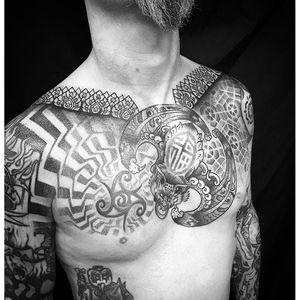 Dotwork Tattoo by Jason Corbett #dotwork #blackwork #bat #geometric #contemporary #JasonCorbett