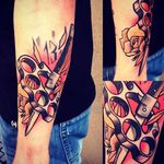 Brass Knuckles Tattoo by Szymon Knefel #brassknuckles #weapontattoo #knuckles #SzymonKnefel