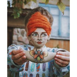Tattooed doll by Christina Tselykovskaya for Iris Mambur. #ChristinaTselykovskaya #KristinaTselykovskaya #Rockanddoll #tattooeddolls #craft #art #doll
