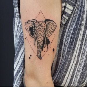 Elephant tattoo by Emjay #elephant #elephanttattoo #pointilism
