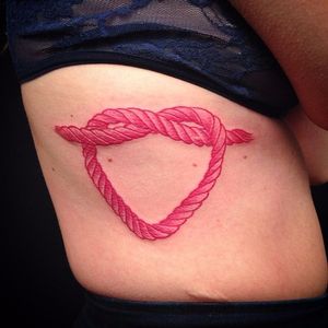 Red Ink Rope Tattoo by Igor Gama #redink #redtattoos #red #IgorGama #rope #ropetattoo #redinktattoo