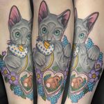 Playing kitten tattoo by Georgina Liliane #GeorginaLiliane #cat #kitten #kitty #rabbit #cute