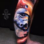 Stormtrooper by Sage Anderson #SageAnderson #realism #realistic #hyperrealism #color #Stormtrooper #StarWars #galaxy #stars #solarsystem #moon #deathstar #spaceship #movietattoo #tattoooftheday