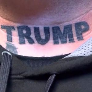 Trump neck tattoo. #Trump #DonaldTrump