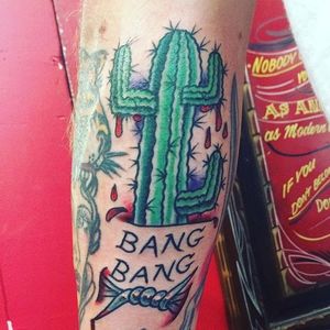 Cactus Jack as a literal cactus. Tattoo by Steve Tiberi. #traditional #wrestling #CactusJack #cactus #MickFoley