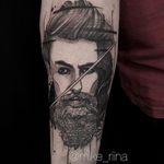Bearded man tattoo by Mike Riina. #MikeRiina #sketch #blackandgrey #portrait #man #beard