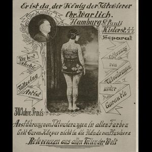 A broadside advertising Christian Warlich's business. Photo courtesy of Museum für Hamburgische Geschichte. #ChristianWarlich #Germany #Hamburg #tattoopioneer #traditional