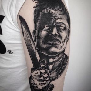 Aldo Raine Tattoo by Felix Ardsen #AldoRaineTattoo #TarantinoTattoo #BradPittTattoo #AldoRaine #BradPitt #Tarantino #IngloriousBasterds #FelixArdsen