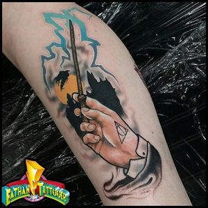 Neo traditional Harry Potter piece by Eathan Langford. #neotraditional #HarryPotter #wizard #magic #magicwand #EathanLangford #popculture