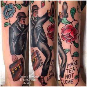 Make tea not love tattoo by Virginia Elwood #MontyPython #VirginiaElwood #JohnCleese