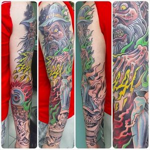 Wizard sleeve by Jeff Ensminger (via IG -- jeffensminger) #jeffensminger #wizard #sleeve #wizardsleeve #wizardsleevetattoo