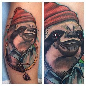 Sloth Tattoo by Brendan Browne #sloth #slothtattoo #slothtattoos #animaltattoos #animal #funtattoos #charismatictattoos #BrendanBrowne