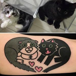 Cats Tattoo by Jiran @Jiran_Tattoo #JiranTattoo #Pet #PetTattoo #Neotraditional #Seoul #Korea #cats